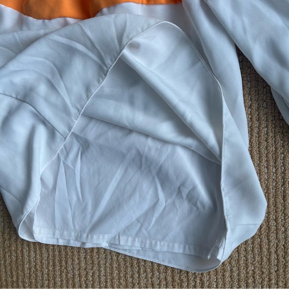 Trina Turk Luella Top Pink Orange White Off the Shoulders Whitewash SZ XS - Picture 10 of 13